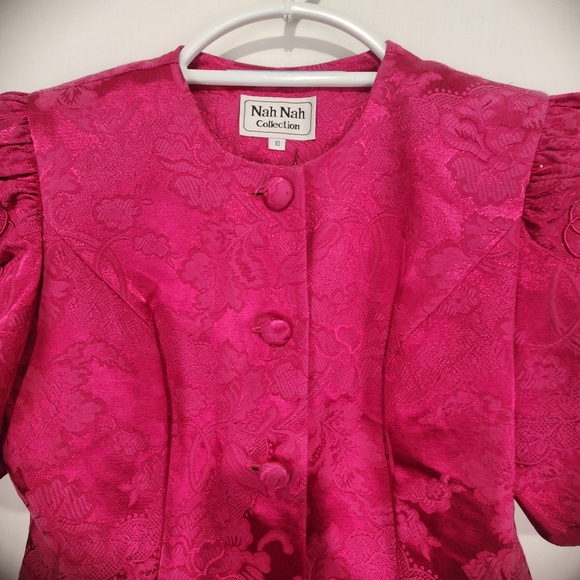 Nah Nah Women's Vintage Pink Short Sleeve Jacket Size 10 - Picture 3 of 9